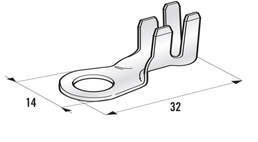 MTA - TERMINALE A OCCHIELLO GND-F L32M8 ( Conf. da 4500 pz )