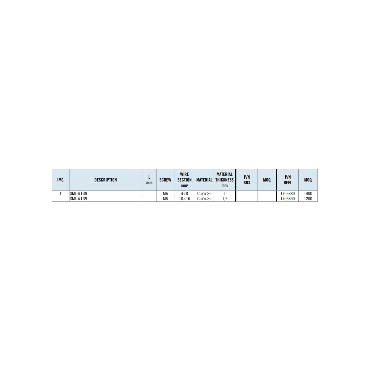 MTA - TERMINALE A OCCHIELLO SMT-A L39M6 ( Conf. da 1400 pz )