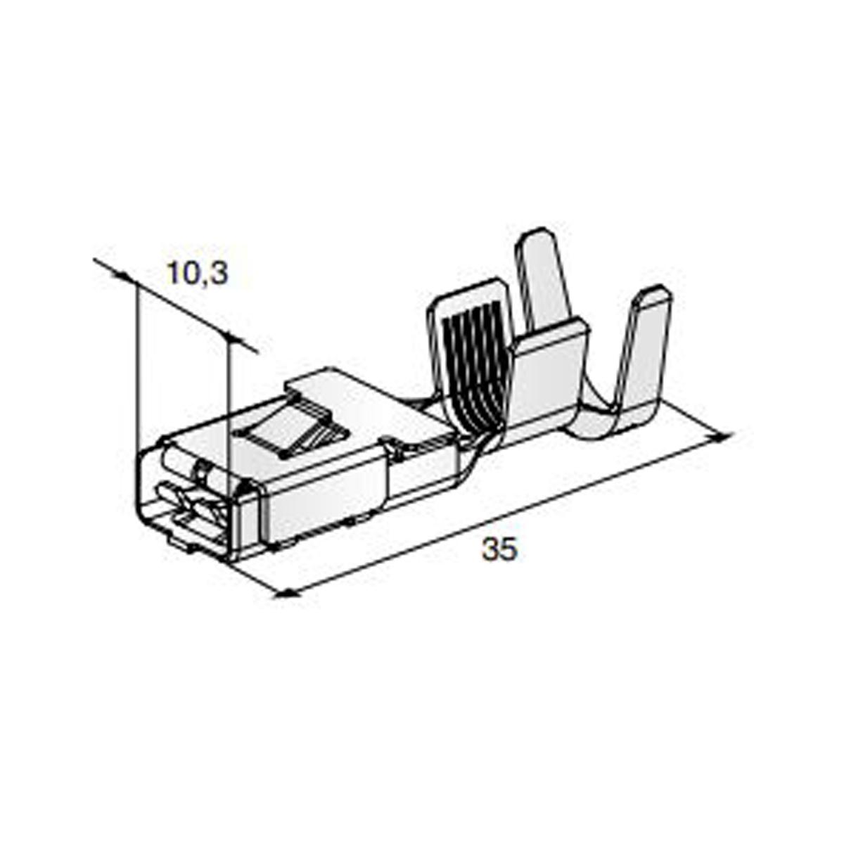 MTA - CAPICORDA DI POTENZA F800P zincato X CAVO DA 1,5 A 2,5 MMQ( Conf. da 2000 pz ) - versione nichelata ordinare 1700043
