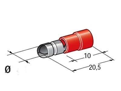 MTA - INSULATED CYL.CAPICORDA MD4 ROSSO ( Conf. da 100 pz )