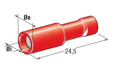 MTA - INSULATED CYL.CAPICORDA FD4 ROSSO ( Conf. da 100 pz )