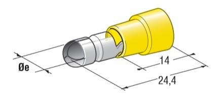 MTA - INSULATED CYL.CAPICORDA MD5 GIALLO ( Conf. da 100 pz )