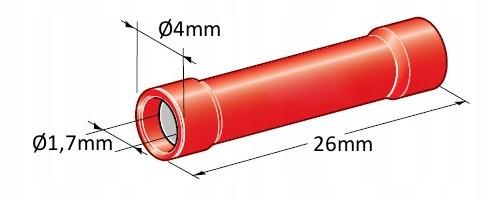 MTA - INSULATED BUTT CAPICORDA D1,7 ROSSO ( Conf. da 100 pz )