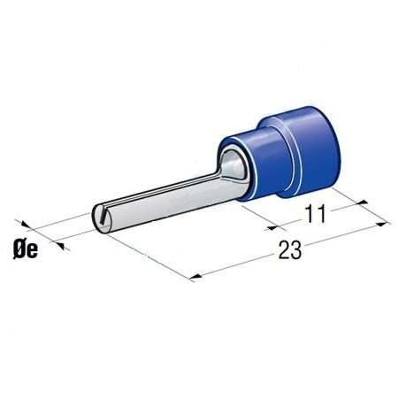 MTA - INSULATED PIN CAPICORDA D1,9 BLU ( Conf. da 100 pz )