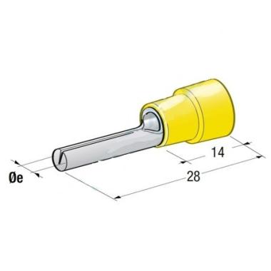 MTA - INSULATED PIN CAPICORDA D2,8 GIALLO ( Conf. da 100 pz )