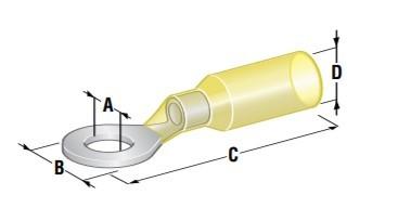 MTA - CAPICORDA PREIS. A OCCHIELLO WP D5 GIALLO ( Conf. da 50 pz )