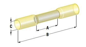 MTA - INSULATED BUTT CAPICORDA WP D6,4 YELL ( Conf. da 50 pz )