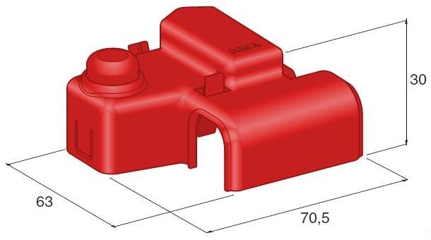 MTA - COPERCHIO  PER MORSETTO BATTERIA- ROSSO ( Conf. da 10 pz )
