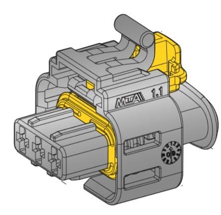 MTA - CONNETTORE C280 HP6 FH BLACK COD. 2 3W ( Conf. da 250 pz )