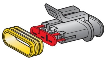 MTA - CONNETTORE S-SEAL FH 150 BLACK 3   VIE ( Conf. da 10 pz )