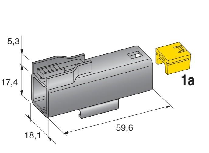 MTA - CONNETTORE PWR MH BLACK 1 VIE + SEC. LOCK ( Conf. da 50 pz )