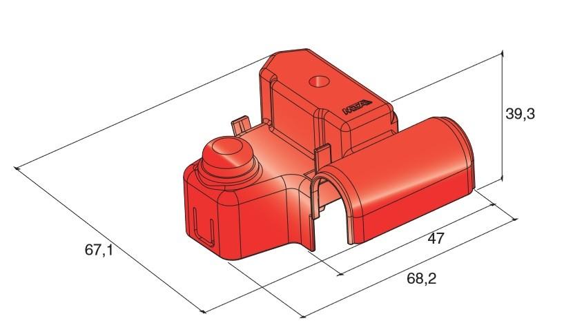 MTA - COPERCHIO  PER MORSETTO BATTERIA-ROSSO ( Conf. da 500 pz )