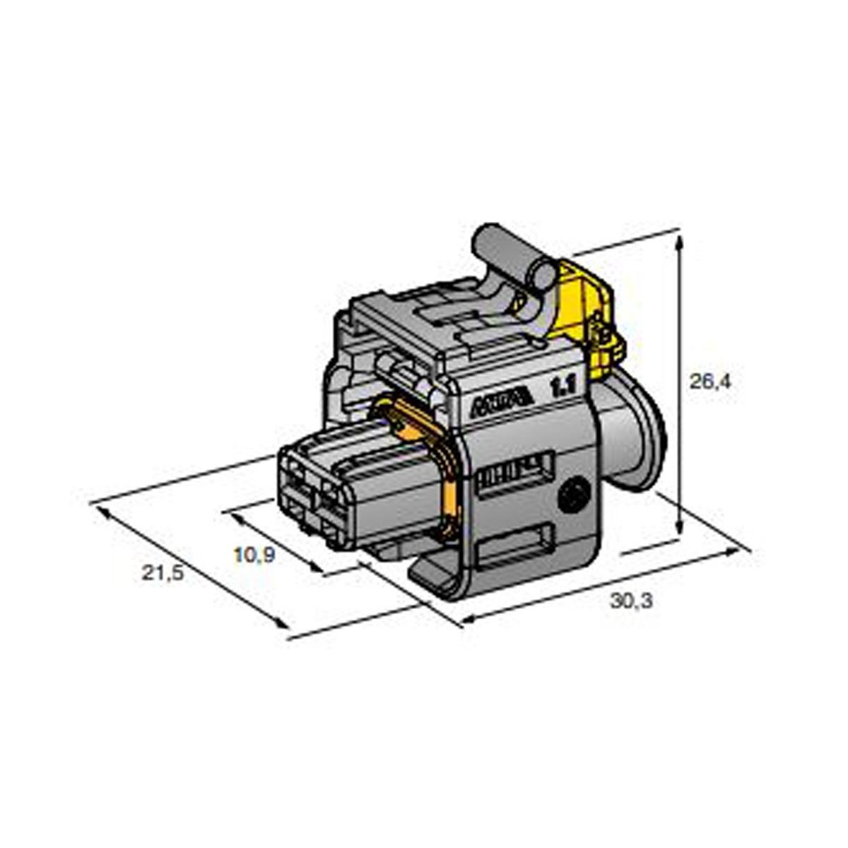 MTA - CONNETTORE C280 WP FH BLACK 2 VIE ( Conf. da 2500 pz )