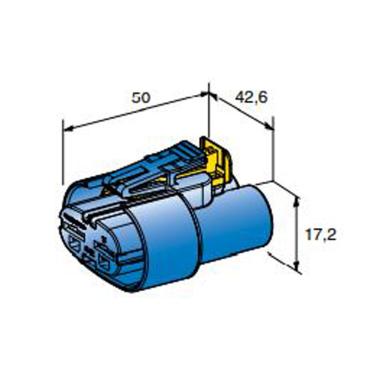 MTA - CONNETTORE PW FH IN LINEA WP BLU 2 VIE ( Conf. da 500 pz )