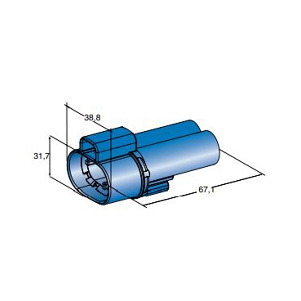 MTA - CONNETTORE PW MH WP IN LINEA BLU 2 VIE ( Conf. da 600 pz )