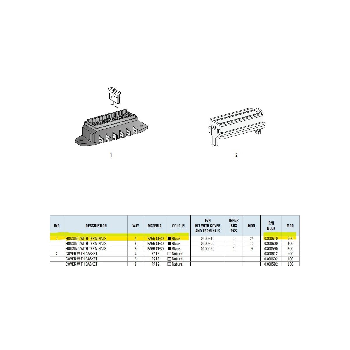 MTA - SCATOLA PORTAFUS. UNIVAL LATERALE 4 VIE ( Conf. da 500 pz )