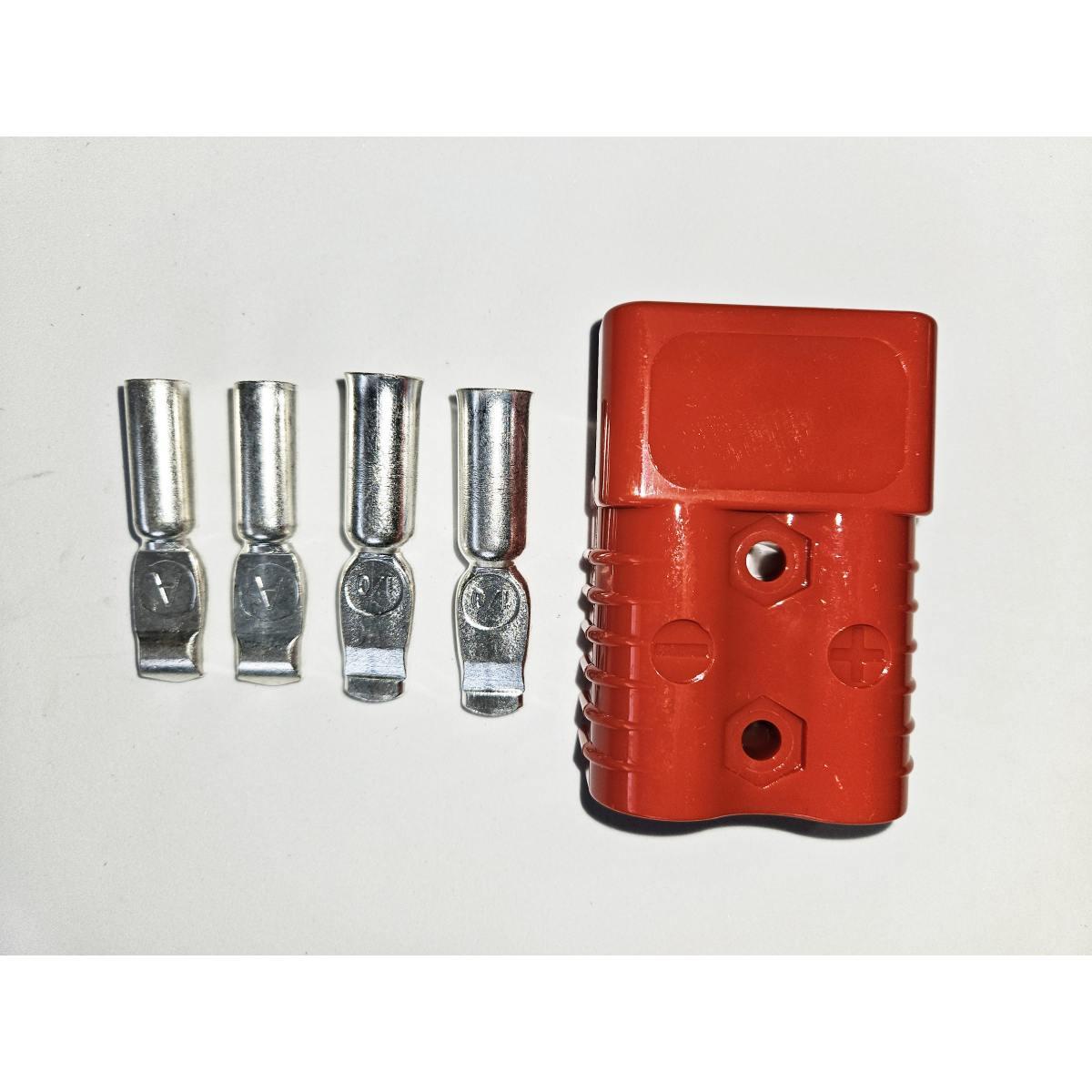 CONNETTORE BIPOLARE SB 175 ROSSO CON 2 CAPICORDA PER CAVO DA 25 mmq e 2 CAPICORDA PER CAVO DA 50 mmQ 175A 150 V MAX 79,4X55,6X25,4 (Conf. da 1 pz)