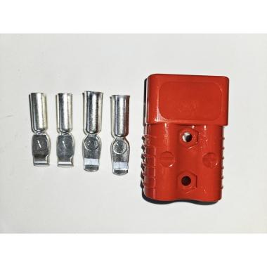 CONNETTORE BIPOLARE SB 175 ROSSO CON 2 CAPICORDA PER CAVO DA 25 mmq e 2 CAPICORDA PER CAVO DA 50 mmQ 175A 150 V MAX 79,4X55,6X25,4 (Conf. da 1 pz)
