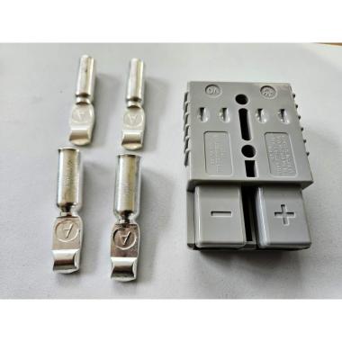 CONNETTORE BIPOLARE TIPO ANDERSON SB175 GRIGIO CON 2 CAPICORDA PER CAVO DA 25 mmq e 2 CAPICORDA PER CAVO DA 50 mmQ 175A 150 V MAX 79,4X55,6X25,4 (Conf. da 1 pz)
