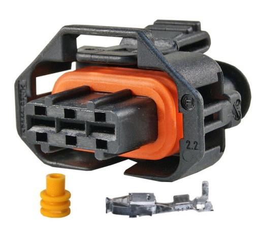 CONNETTORE BOSCH JPT 2,8 C/CORAZZA  PORTA FEM. CON TERMINALI 3 VIE (Conf. da 1 pz)