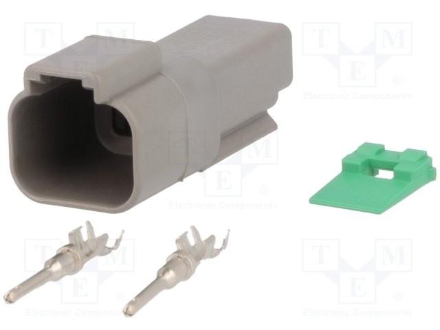 CONNETTORE SERIE DT  PORTA MASCHIO CON TERMINALI 2 VIE (Conf. da 1 pz)