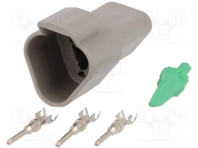 CONNETTORE SERIE DT  PORTA MASCHIO CON TERMINALI 3 VIE (Conf. da 1 pz)