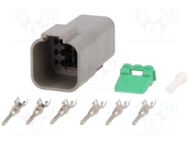 CONNETTORE SERIE DT  PORTA MASCHIO CON TERMINALI 6 VIE (Conf. da 1 pz)