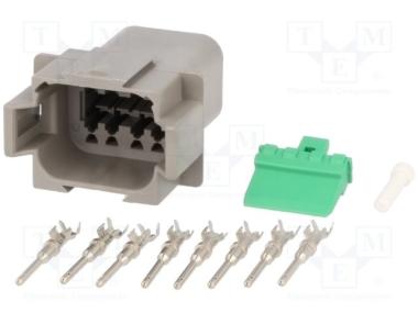 CONNETTORE SERIE DT  PORTA MASCHIO CON TERMINALI 8 VIE (Conf. da 1 pz)