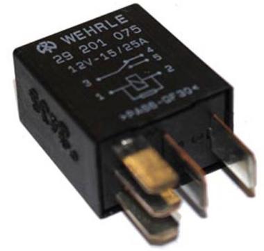 MICRORELE' 12 VOLT 15/25 AMP NC C/DIODO  S/STAFFA 6,3 + 4,8 mm ( Conf. da 1 Pz )