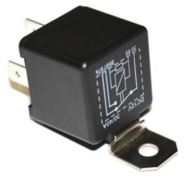 MINIRELE'  12 VOLT 30/40 AMP NC C/DIODO  C/STAFFA 6,3 mm ( Conf. da 1 Pz )