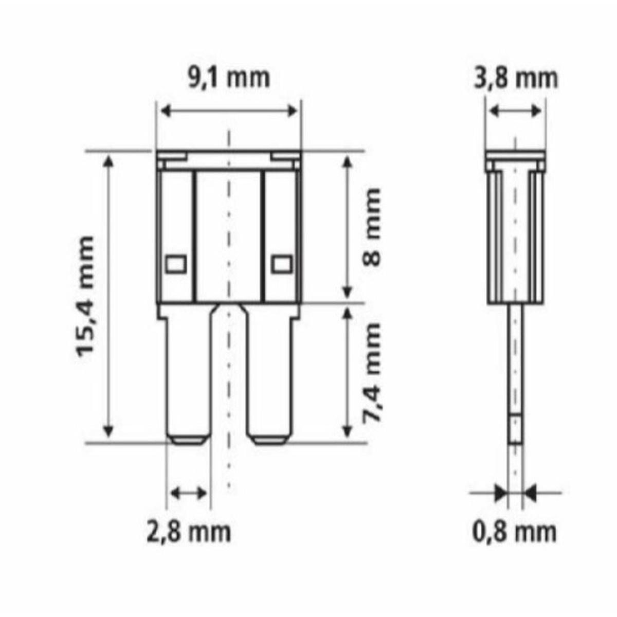 FUSIBILE MICRO 2 - MINISLIM 10 Ah ( Conf. da 10 pz )