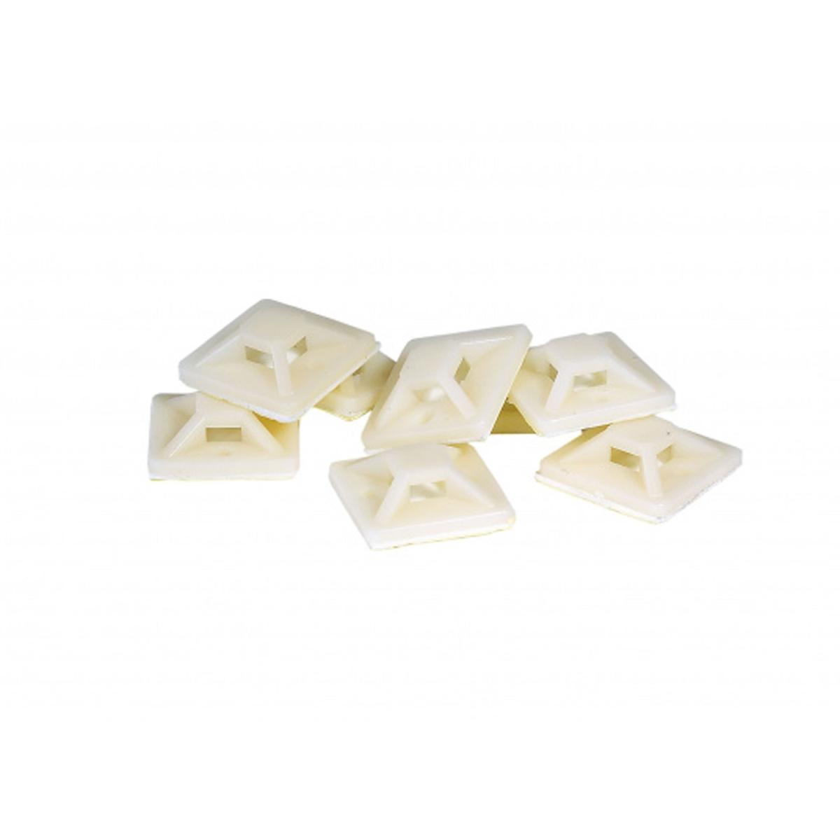 BASETTA ADESIVA 25 X 25 MM PER INSERIRE FASCETTE E BLOCCARE CAVI E ALTRO (Conf. da 100 pz)