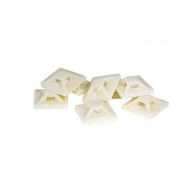 BASETTA ADESIVA 25 X 25 MM PER INSERIRE FASCETTE E BLOCCARE CAVI E ALTRO (Conf. da 100 pz)