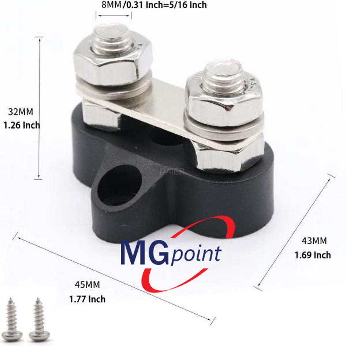 Nodo derivazione 2 vie m8 rosso 150 amp