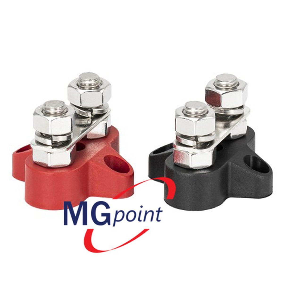 Nodo derivazione 2 vie m10 nero 150 amp