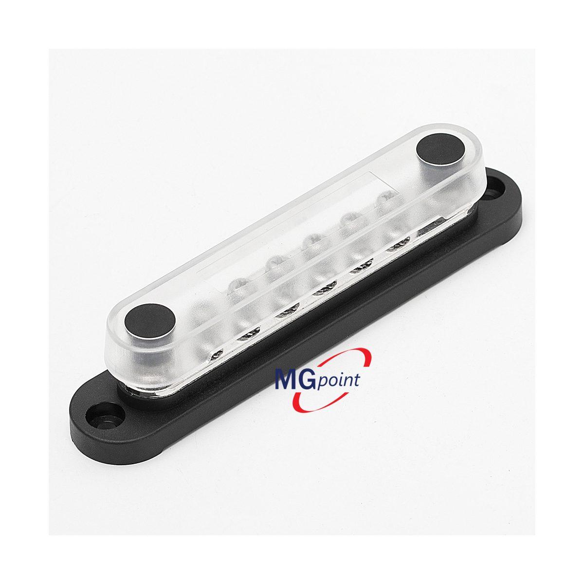 Bus bar 2 poli m6 - 12 viti m4 -con coperchio base nera 150 amp