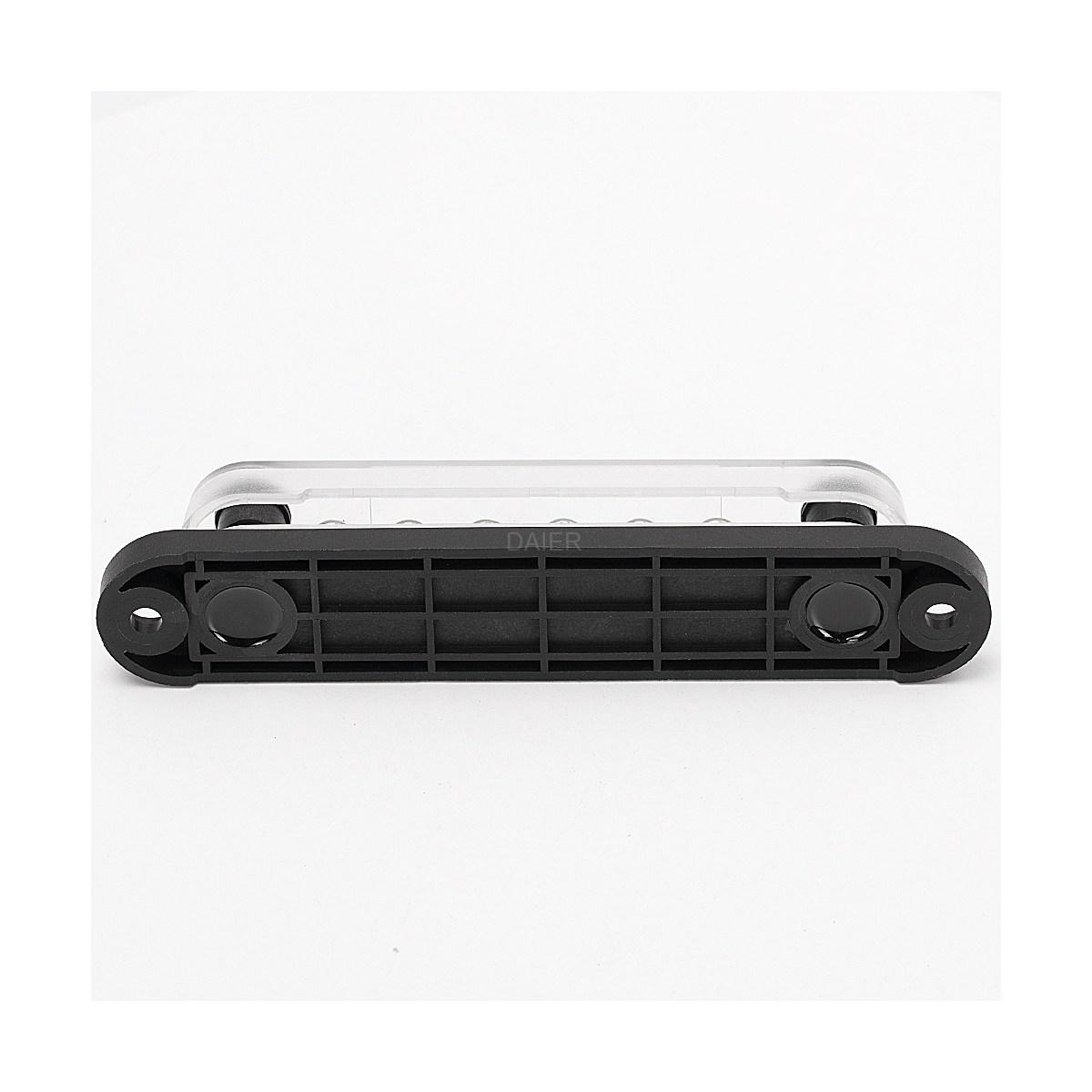 Bus bar 2 poli m6 - 12 viti m4 -con coperchio base nera 150 amp