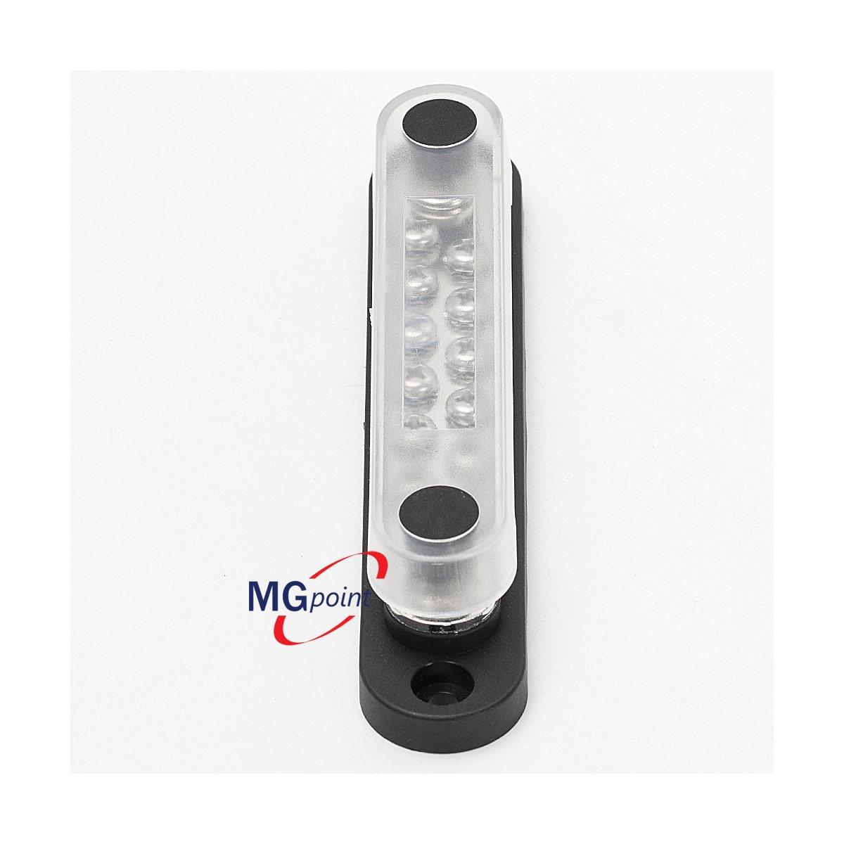 Bus bar 2 poli m6 - 12 viti m4 -con coperchio base nera 150 amp