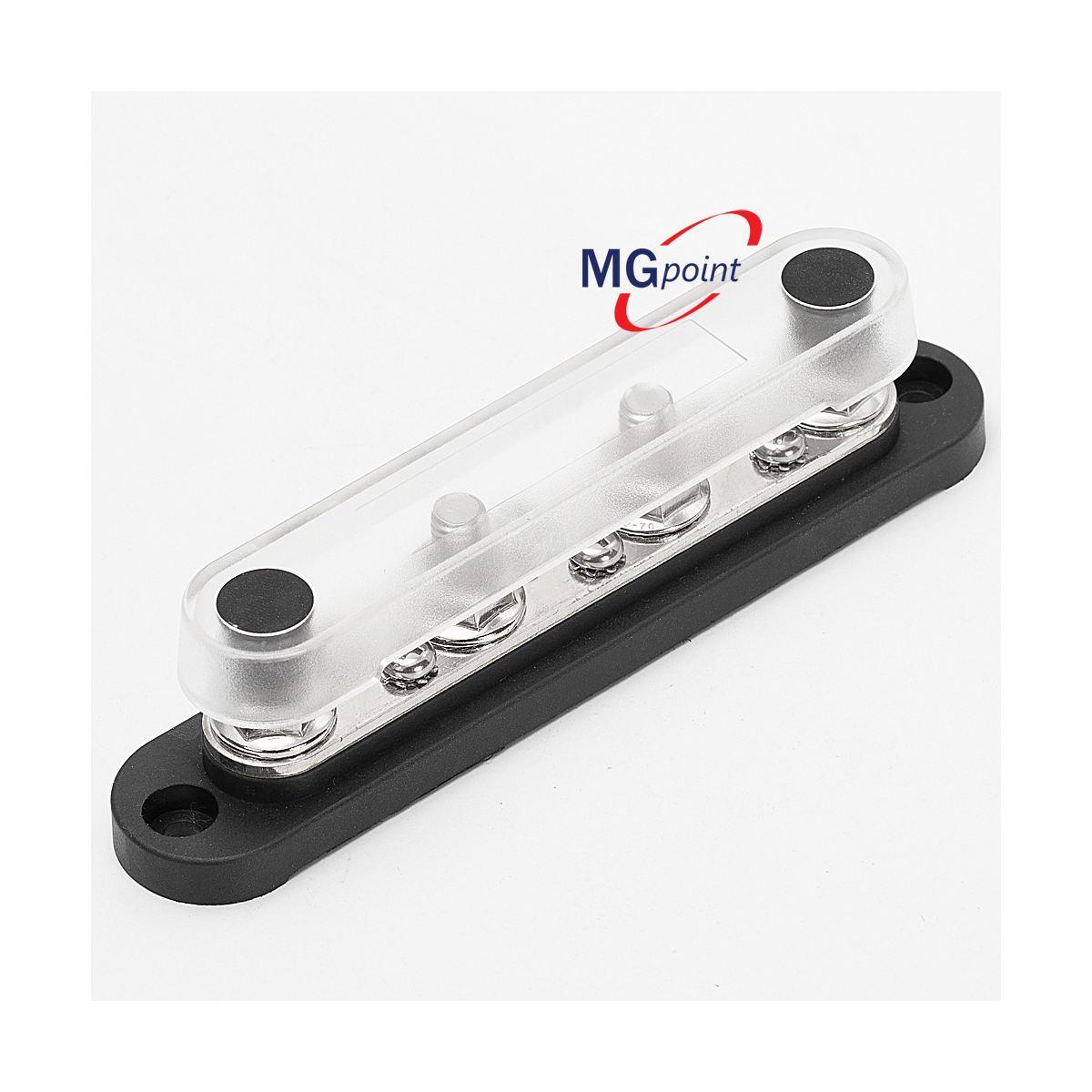 Bus bar 4 poli m8 - 6 viti m4 - con coperchio base rossa 150 amp