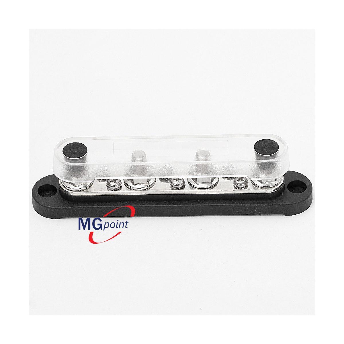 Bus bar 4 poli m8 - 6 viti m4 - con coperchio base rossa 150 amp