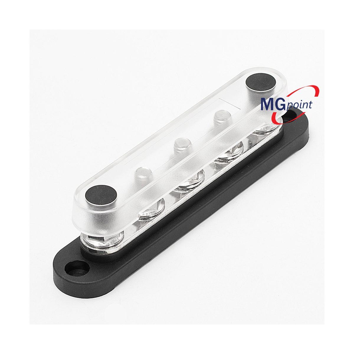 BUS BAR 5 POLI M8 - CON COPERCHIO BASE ROSSA 150 AMP (conf. 2 pz.)