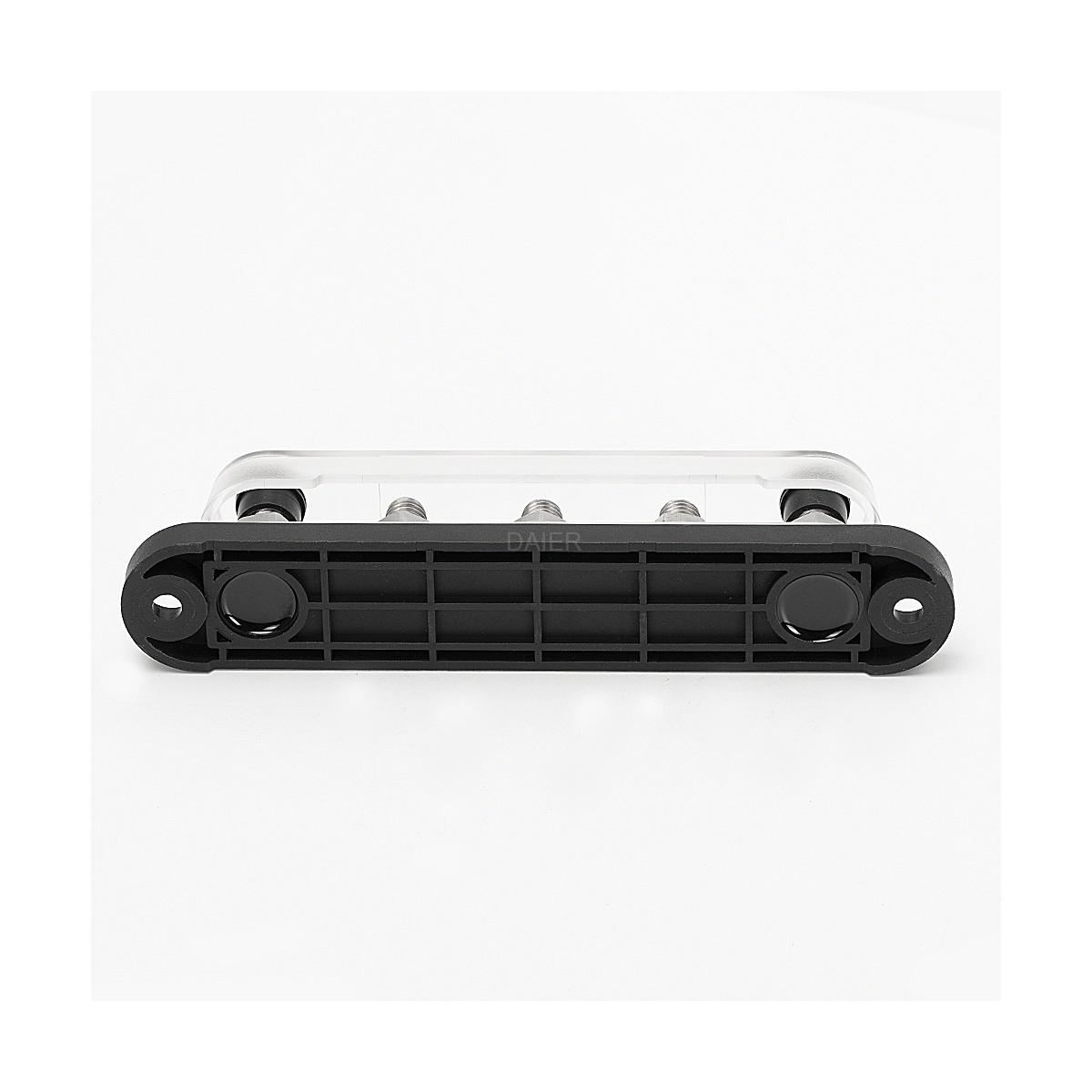 BUS BAR 5 POLI M8 - CON COPERCHIO BASE NERA 150 AMP (conf.2 pz)