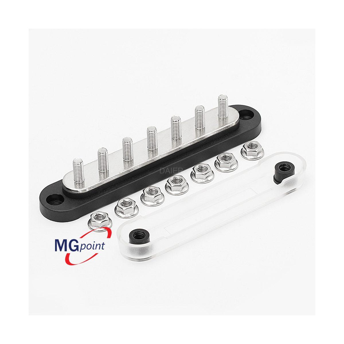 Bus bar 7 poli m6 - con coperchio base rossa 150 amp