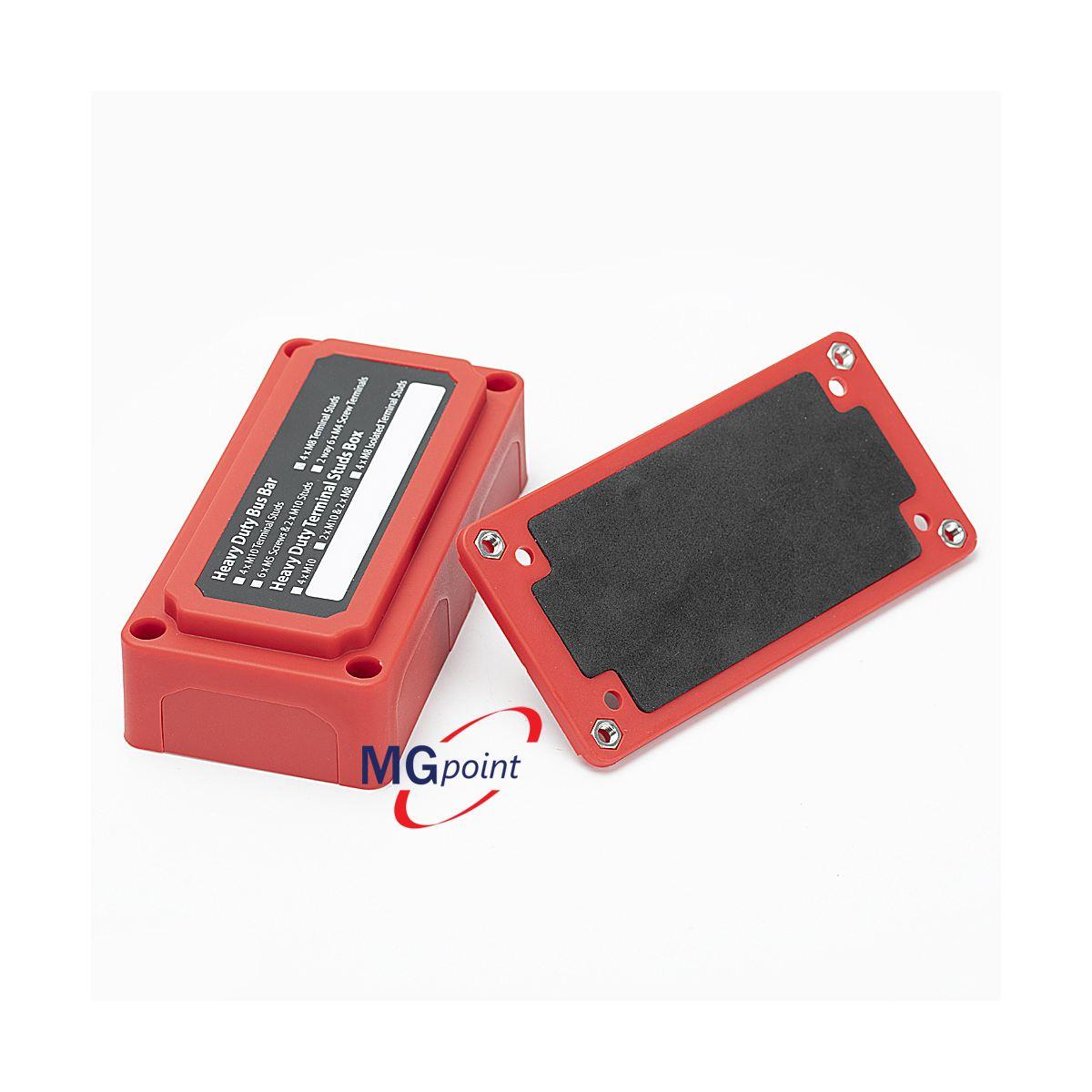 Bus bar 4 poli m8 - con coperchio rosso 300 amp