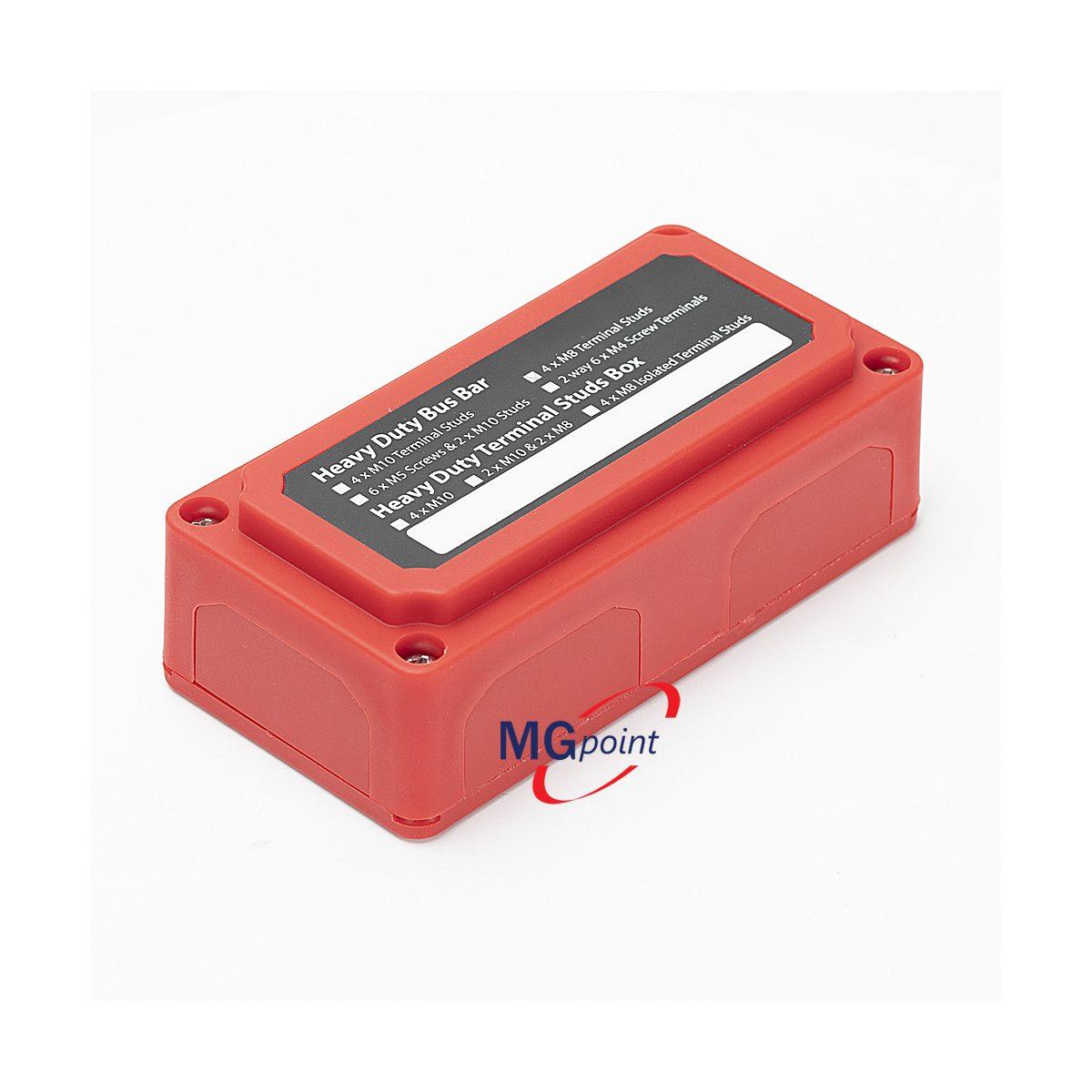Bus bar 4 poli m8 - con coperchio rosso 300 amp