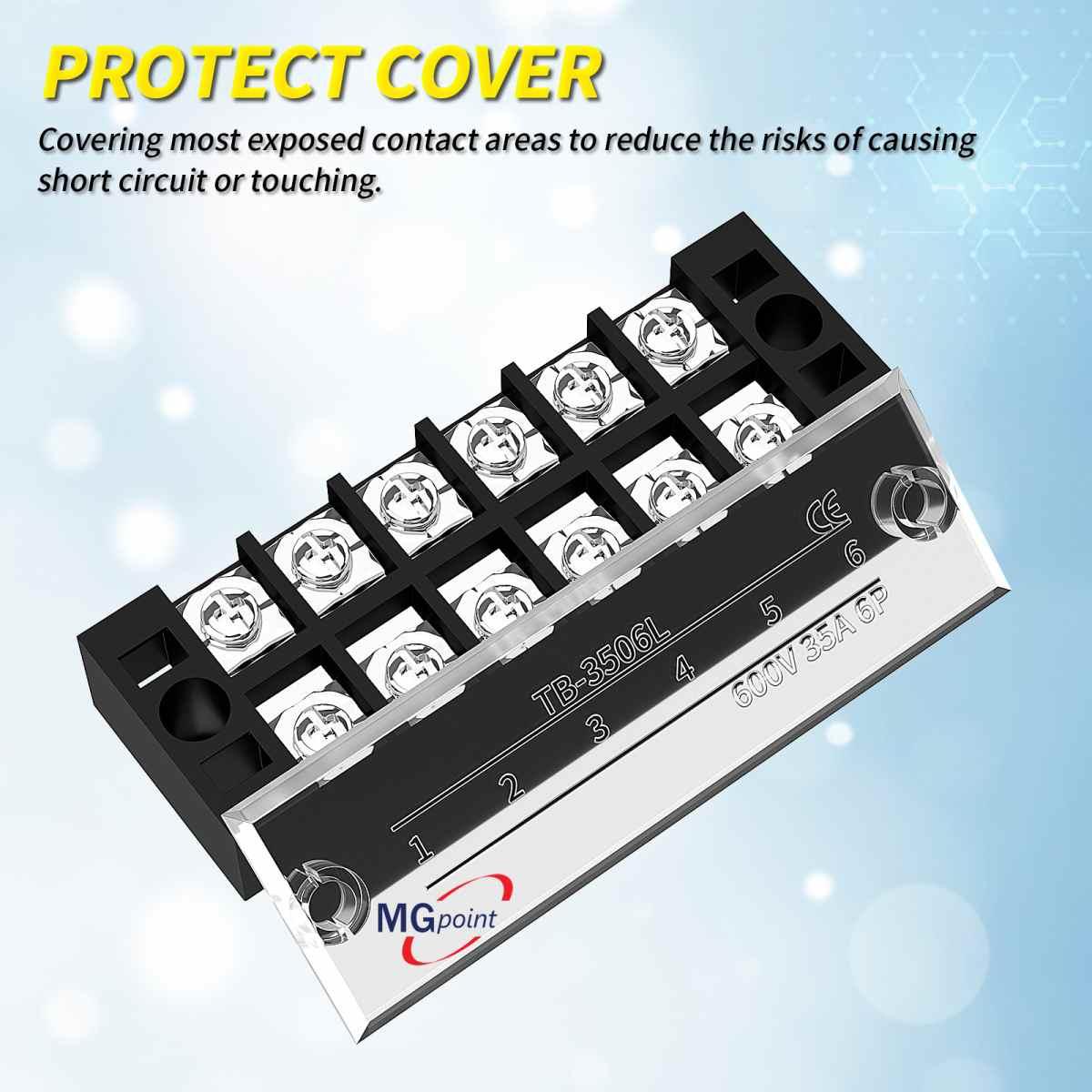 Nodo 6 contatti con jumper di collegamento nero 35 amp