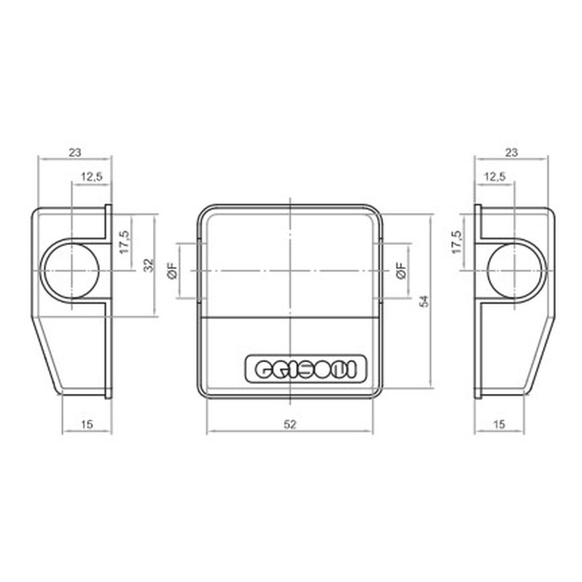 COPRIMORSETTO A DUE USCITE LATERALI NERO FORO DA 16 MM ( Conf. da 10 pz )