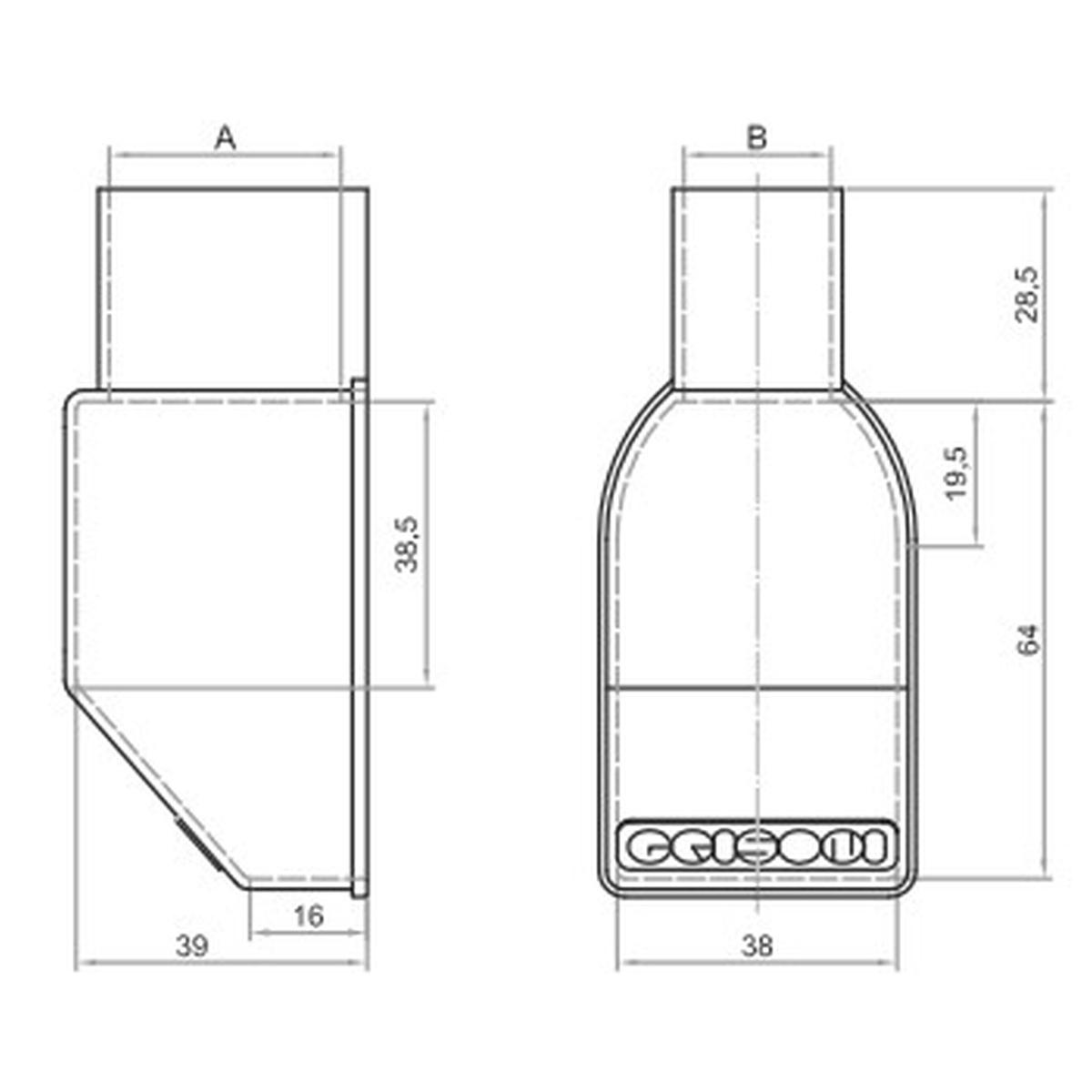 COPRIMORSETTO DIRITTO ALTO NERO FORO 32X20(AXB) ( Conf. da 10 pz )