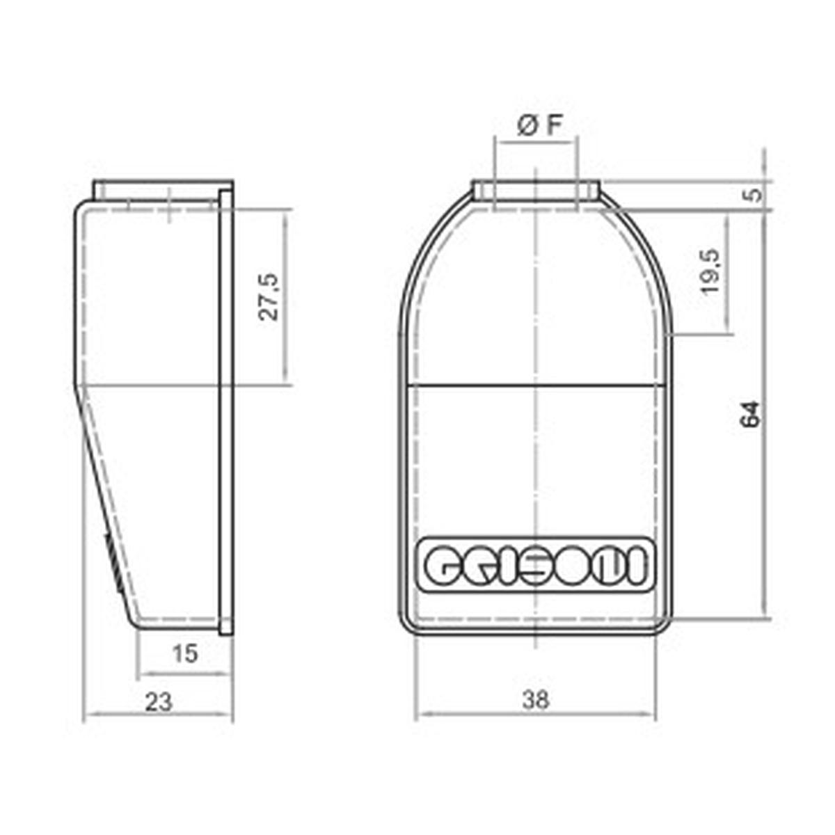 COPRIMORSETTO DIRITTO BASSO PVC NERO FORO DA 17 MM ( Conf. da 10 pz )
