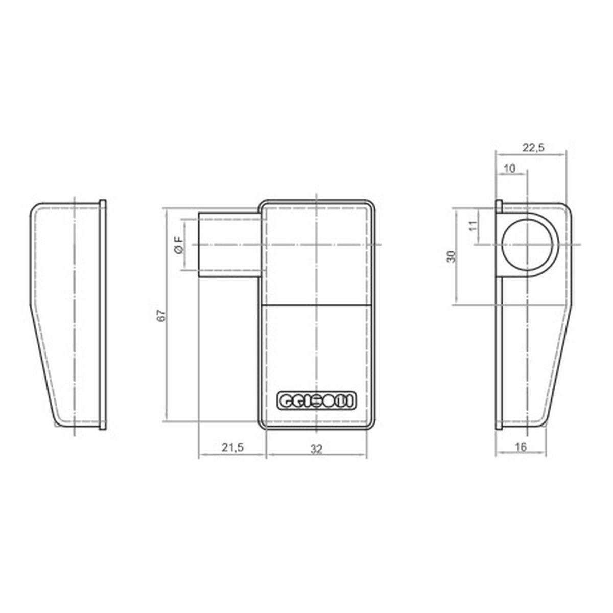COPRIMORSETTO COMPATTO SINISTRO NERO FORO DA 16 MM ( Conf. da 10 pz )